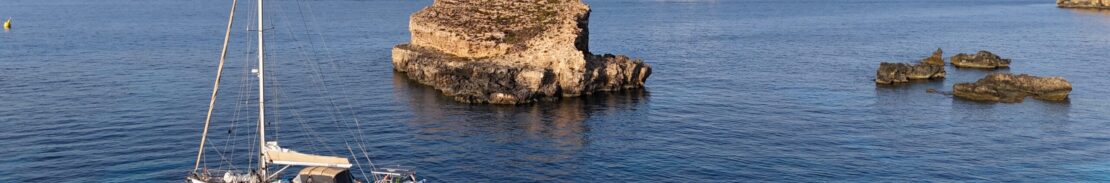Bolongo anchored at the Blue Lagoon in Comino, Malta